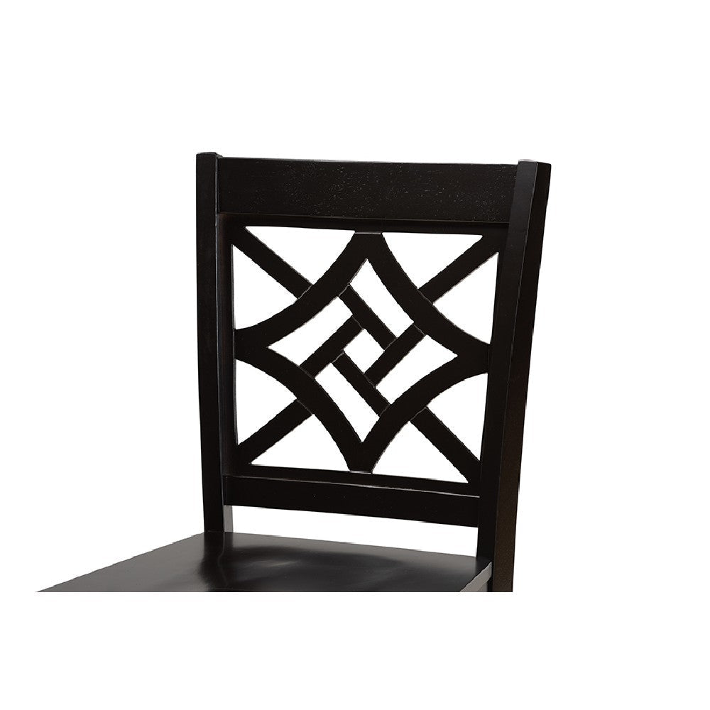 Baxton Studio Nicolette Modern and Contemporary Transitional Dark Brown Finished Wood 5-Piece Pub Set WHI-RH340P-Dark-Brown-5PC-Pub-Set