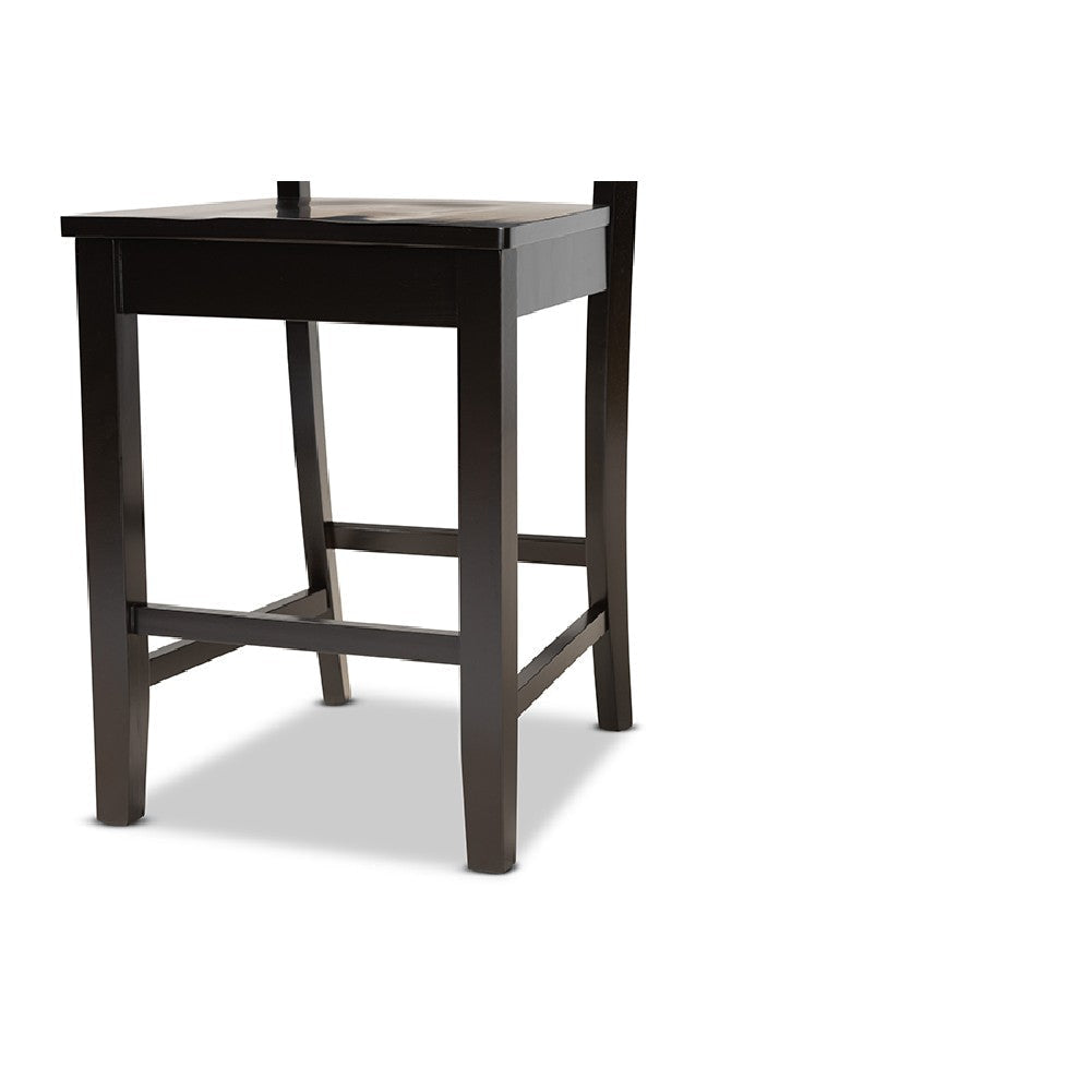 Baxton Studio Nicolette Modern and Contemporary Transitional Dark Brown Finished Wood 5-Piece Pub Set WHI-RH340P-Dark-Brown-5PC-Pub-Set