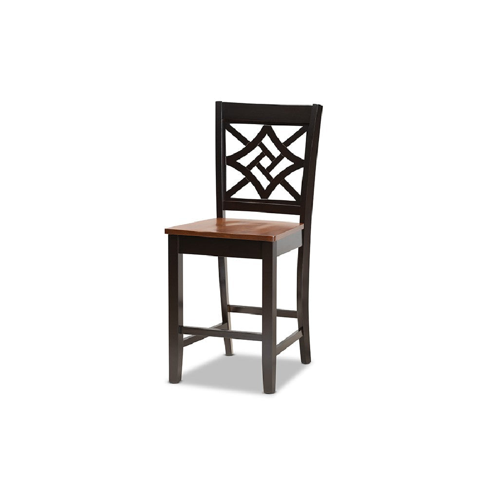Baxton Studio Nicolette Modern and Contemporary Two-Tone Dark Brown and Walnut Brown Finished Wood 5-Piece Pub Set