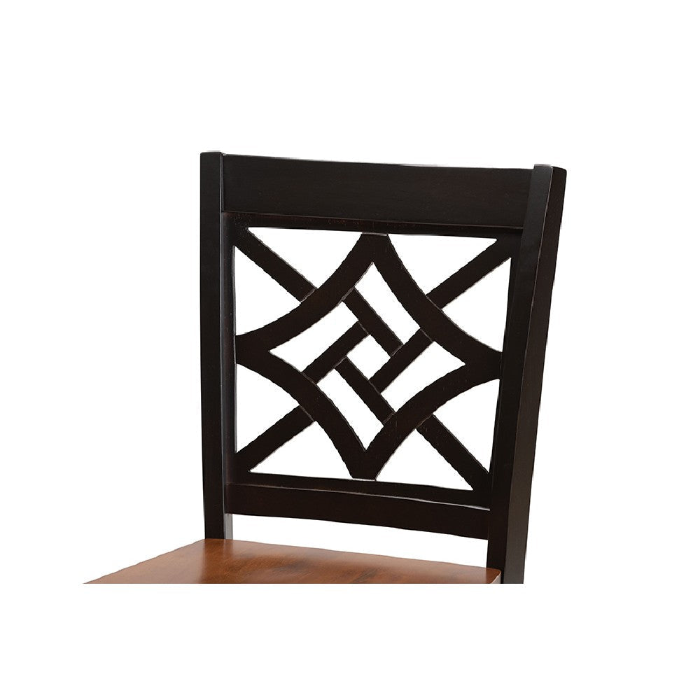 Baxton Studio Nicolette Modern and Contemporary Two-Tone Dark Brown and Walnut Brown Finished Wood 5-Piece Pub Set
