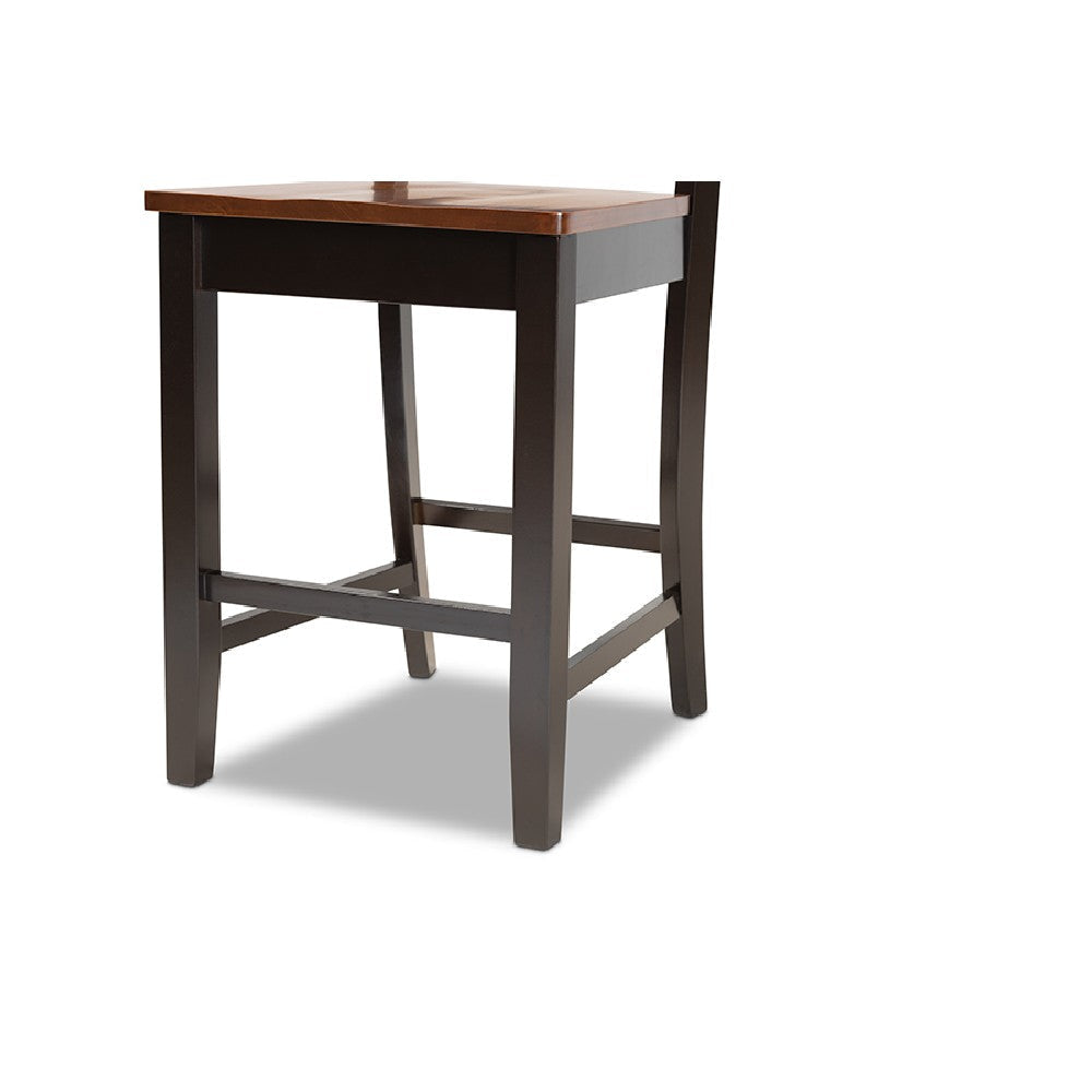 Baxton Studio Nicolette Modern and Contemporary Two-Tone Dark Brown and Walnut Brown Finished Wood 5-Piece Pub Set
