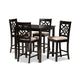 Baxton Studio Nicolette Modern and Contemporary Sand Fabric Upholstered and Dark Brown Finished Wood 5-Piece Pub Set