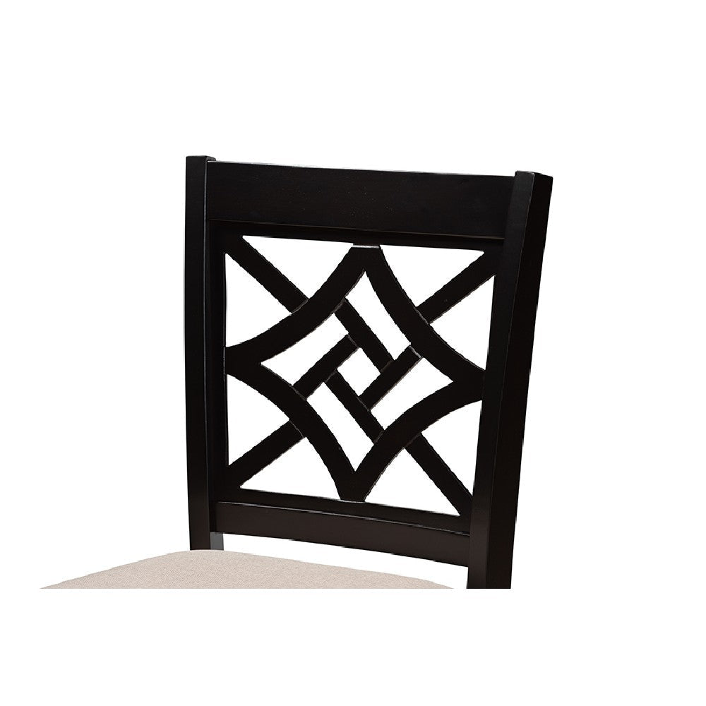 Baxton Studio Nicolette Modern and Contemporary Sand Fabric Upholstered and Dark Brown Finished Wood 5-Piece Pub Set