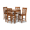 Baxton Studio Nicolette Modern and Contemporary Walnut Brown Finished Wood 5-Piece Pub Set WHI-RH340P-Walnut-5PC-Pub-Set
