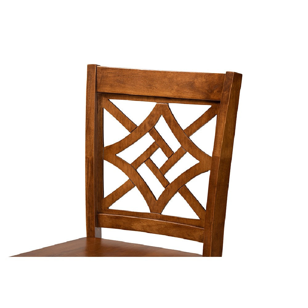 Baxton Studio Nicolette Modern and Contemporary Walnut Brown Finished Wood 5-Piece Pub Set WHI-RH340P-Walnut-5PC-Pub-Set