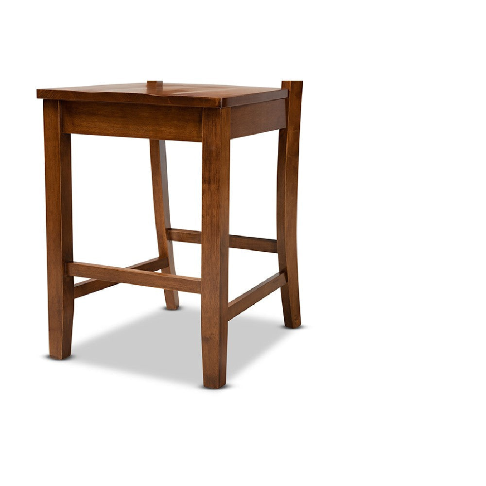 Baxton Studio Nicolette Modern and Contemporary Walnut Brown Finished Wood 5-Piece Pub Set WHI-RH340P-Walnut-5PC-Pub-Set