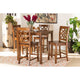 Baxton Studio Nicolette Modern and Contemporary Walnut Brown Finished Wood 5-Piece Pub Set
