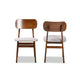 Baxton Studio Euclid Mid-Century Modern Grey Fabric Upholstered and Walnut Brown Finished Wood 2-Piece Dining Chair Set