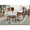 Baxton Studio Euclid Mid-Century Modern Grey Fabric Upholstered and Walnut Brown Finished Wood 2-Piece Dining Chair Set