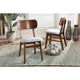 Baxton Studio Euclid Mid-Century Modern Grey Fabric Upholstered and Walnut Brown Finished Wood 2-Piece Dining Chair Set