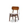 Baxton Studio Euclid Mid-Century Modern Grey Fabric Upholstered and Walnut Brown Finished Wood 2-Piece Dining Chair Set