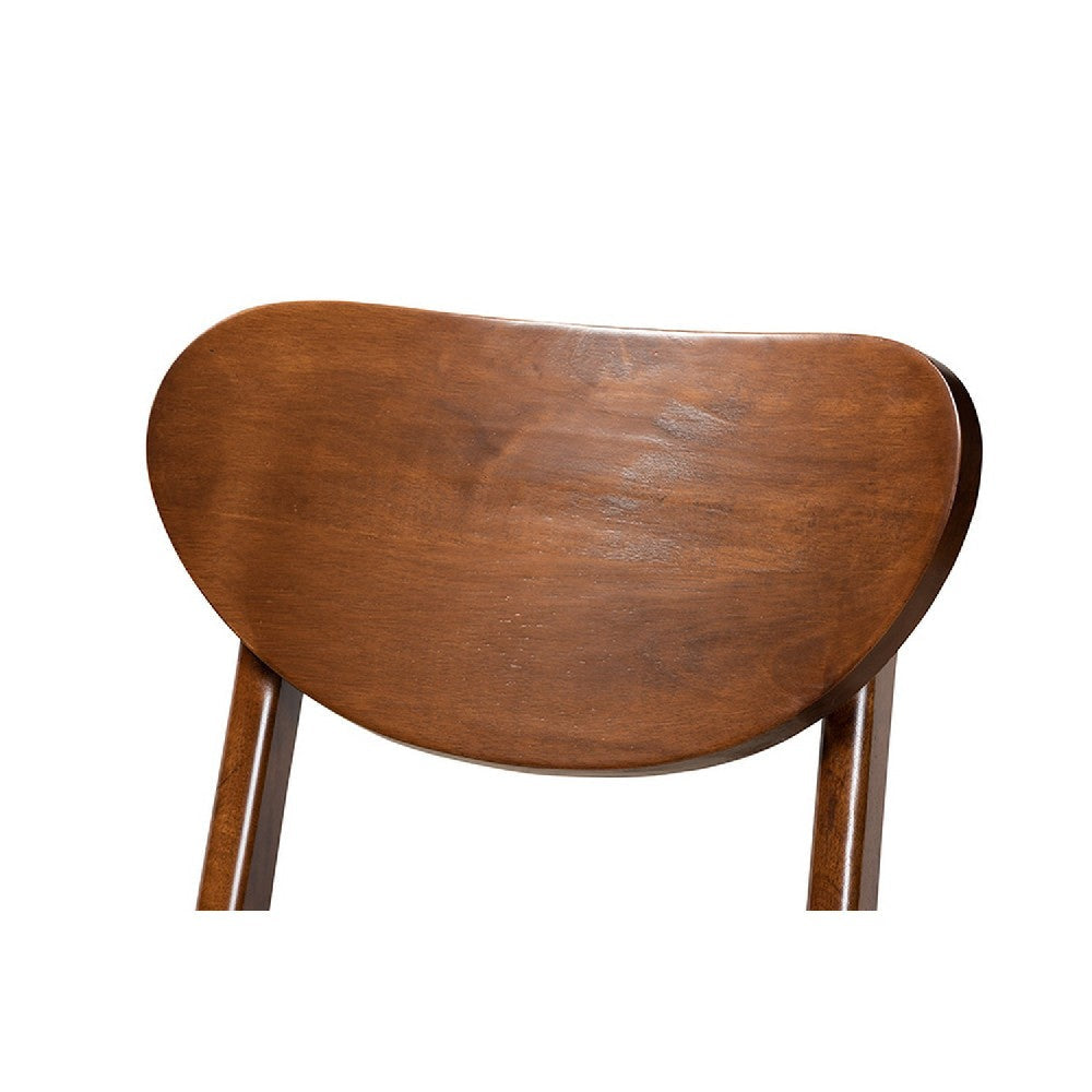 Baxton Studio Katya Mid-Century Modern Grey Fabric Upholstered and Walnut Brown Finished Wood 2-Piece Bar Stool Set WHI-RH378BP-Grey-Walnut