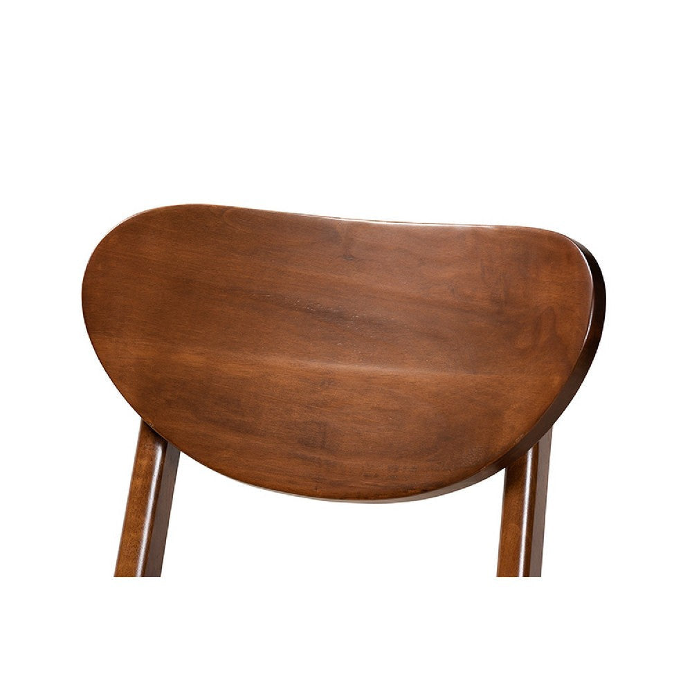 Baxton Studio Katya Mid-Century Modern Sand Fabric Upholstered and Walnut Brown Finished Wood 2-Piece Bar Stool Set WHI-RH378BP-Sand-Walnut