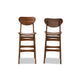 Baxton Studio Katya Mid-Century Modern Walnut Brown Finished Wood 2-Piece Bar Stool Set WHI-RH378BP-Walnut Bent Seat-BS-2PK