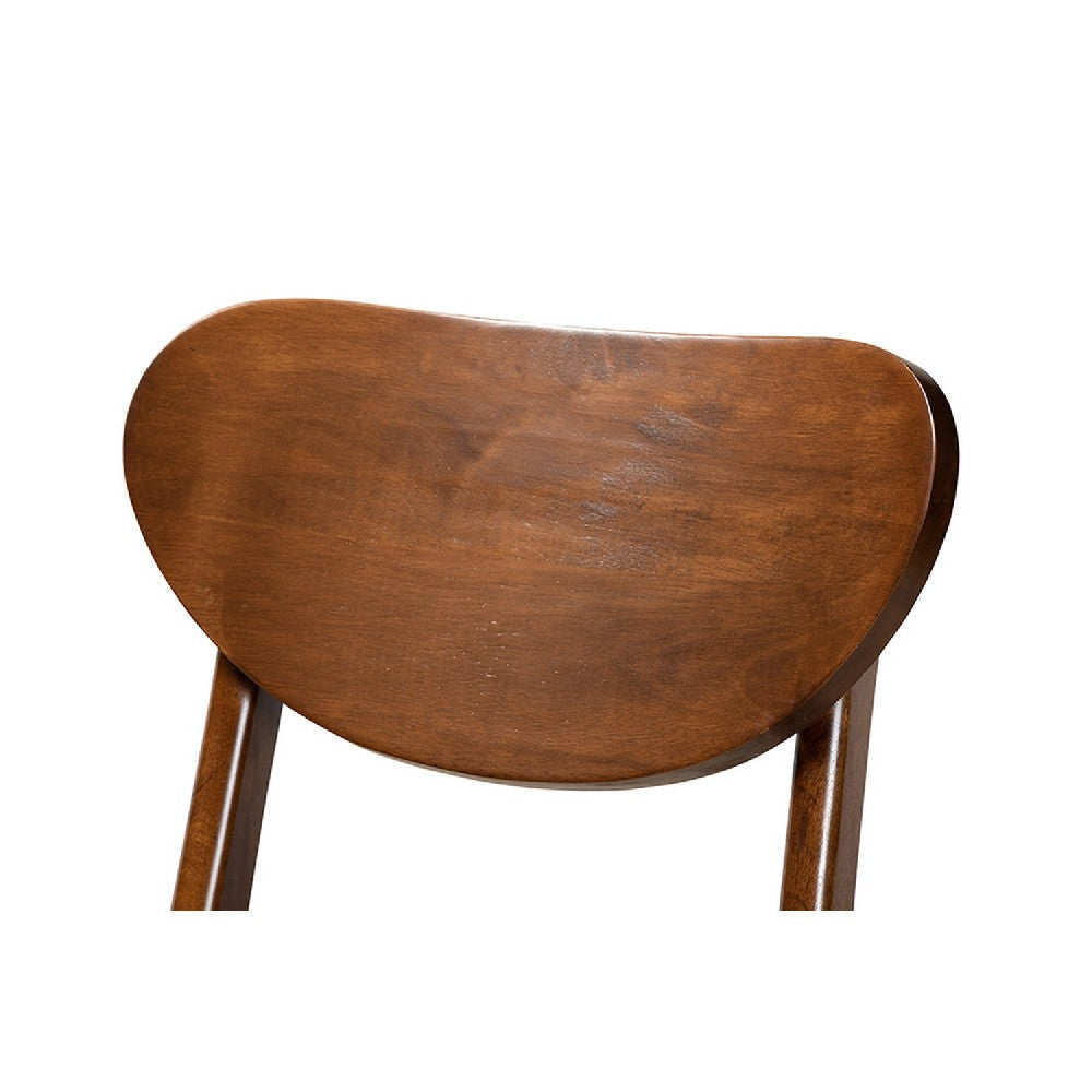 Baxton Studio Katya Mid-Century Modern Walnut Brown Finished Wood 2-Piece Bar Stool Set WHI-RH378BP-Walnut Bent Seat-BS-2PK