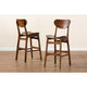 Baxton Studio Katya Mid-Century Modern Walnut Brown Finished Wood 2-Piece Bar Stool Set WHI-RH378BP-Walnut Bent Seat-BS-2PK