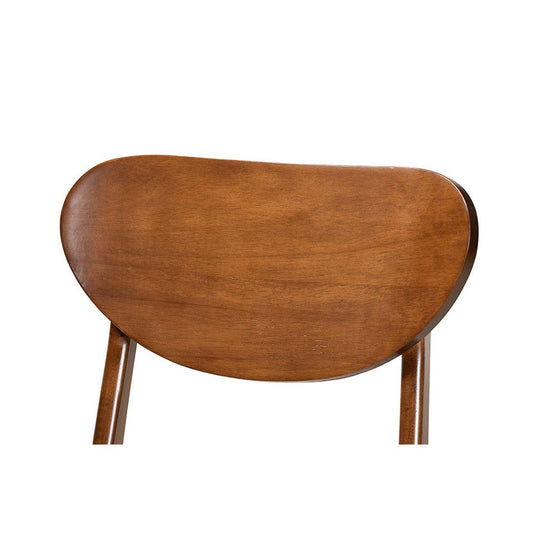 Baxton Studio Katya Mid-Century Modern Grey Fabric Upholstered and Walnut Brown Finished Wood 5-Piece Dining Set