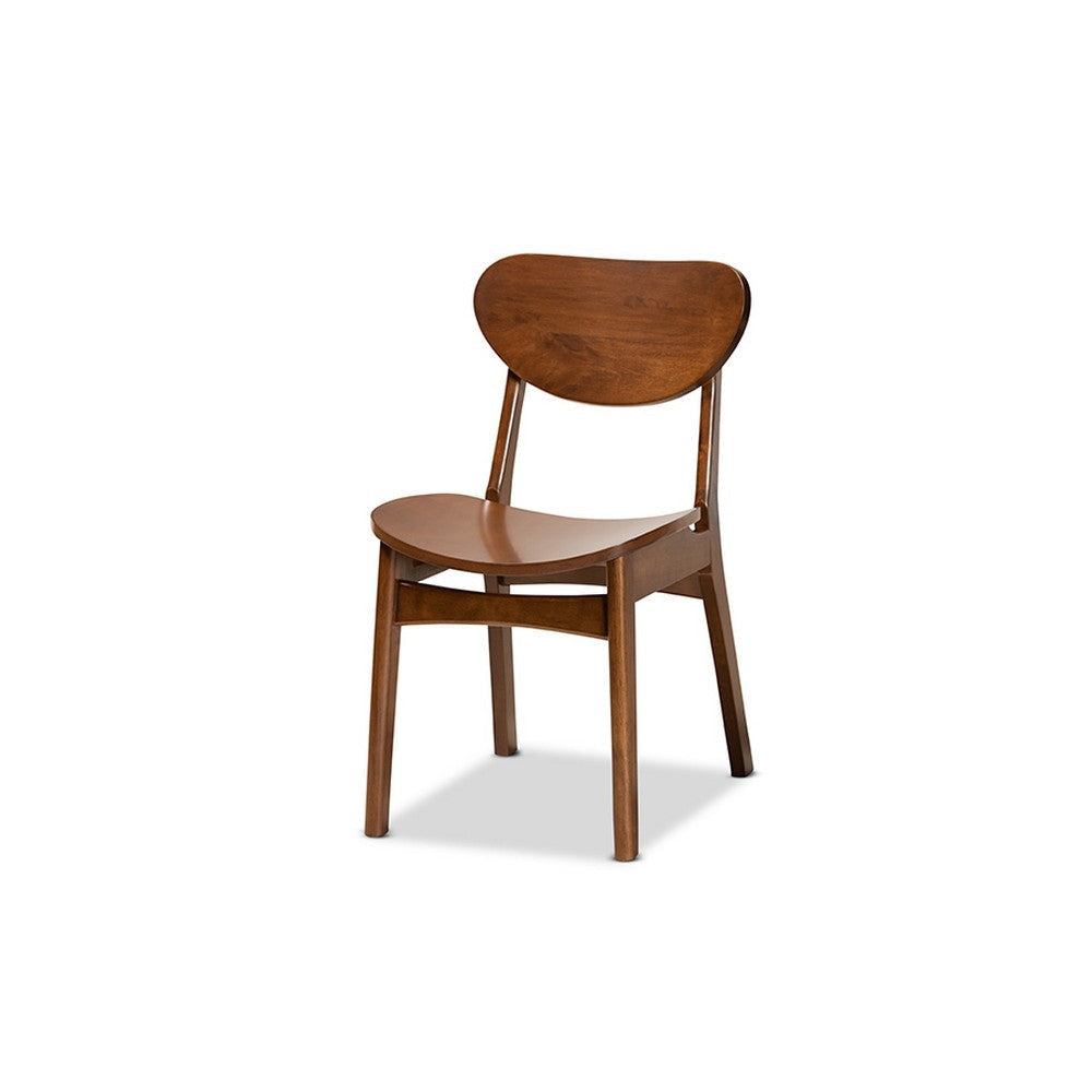 Baxton Studio Katya Mid-Century Modern Walnut Brown Finished Wood 5-Piece Dining Set WHI-RH378C-Walnut-5PC-Dining-Set