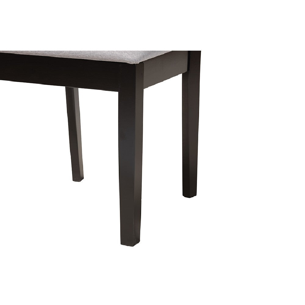 Baxton Studio Genesis Modern Grey Fabric and Dark Brown Finished Wood 5-Piece Dining Set