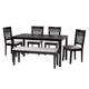 Baxton Studio Genesis Modern Grey Fabric and Dark Brown Finished Wood 6-Piece Dining Set