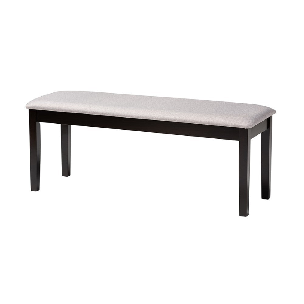 Baxton Studio Genesis Modern Grey Fabric and Dark Brown Finished Wood 6-Piece Dining Set