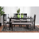 Baxton Studio Genesis Modern Grey Fabric and Dark Brown Finished Wood 6-Piece Dining Set