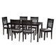 Baxton Studio Genesis Modern Grey Fabric and Dark Brown Finished Wood 7-Piece Dining Set