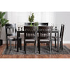 Baxton Studio Genesis Modern Grey Fabric and Dark Brown Finished Wood 7-Piece Dining Set