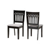 Baxton Studio Genesis Modern Grey Fabric and Dark Brown Finished Wood 2-Piece Dining Chair Set WHI-RH389C-Grey-Dark-Brown-DC-2PK