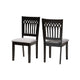 Baxton Studio Genesis Modern Grey Fabric and Dark Brown Finished Wood 2-Piece Dining Chair Set WHI-RH389C-Grey-Dark-Brown-DC-2PK