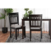 Baxton Studio Genesis Modern Grey Fabric and Dark Brown Finished Wood 2-Piece Dining Chair Set WHI-RH389C-Grey-Dark-Brown-DC-2PK