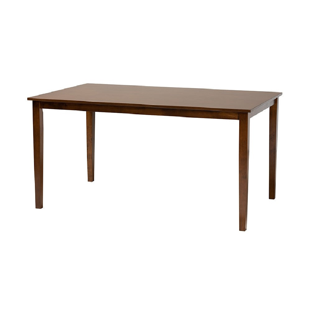 Baxton Studio Genesis Modern Grey Fabric and Walnut Brown Finished Wood 7-Piece Dining Set WHI-RH389C-Grey-Walnut-7PC-Dining-Set