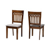 Baxton Studio Genesis Modern Grey Fabric and Walnut Brown Finished Wood 2-Piece Dining Chair Set WHI-RH389C-Grey-Walnut-DC-2PK