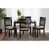 Baxton Studio Genesis Modern Beige Fabric and Dark Brown Finished Wood 5-Piece Dining Set