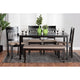Baxton Studio Genesis Modern Beige Fabric and Dark Brown Finished Wood 6-Piece Dining Set