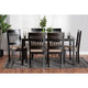 Baxton Studio Genesis Modern Beige Fabric and Dark Brown Finished Wood 7-Piece Dining Set