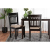 Baxton Studio Genesis Modern Beige Fabric and Dark Brown Finished Wood 2-Piece Dining Chair Set WHI-RH389C-Sand-Dark-Brown-DC-2PK