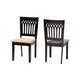 Baxton Studio Genesis Modern Beige Fabric and Dark Brown Finished Wood 2-Piece Dining Chair Set WHI-RH389C-Sand-Dark-Brown-DC-2PK