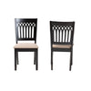 Baxton Studio Genesis Modern Beige Fabric and Dark Brown Finished Wood 2-Piece Dining Chair Set