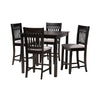 Baxton Studio Genesis Modern Grey Fabric and Dark Brown Finished Wood 5-Piece Pub Set WHI-RH389P-Grey-Dark-Brown-5PC-Pub-Set