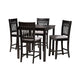 Baxton Studio Genesis Modern Grey Fabric and Dark Brown Finished Wood 5-Piece Pub Set WHI-RH389P-Grey-Dark-Brown-5PC-Pub-Set