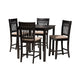 Baxton Studio Genesis Modern Beige Fabric and Dark Brown Finished Wood 5-Piece Pub Set WHI-RH389P-Sand-Dark-Brown-5PC-Pub-Set