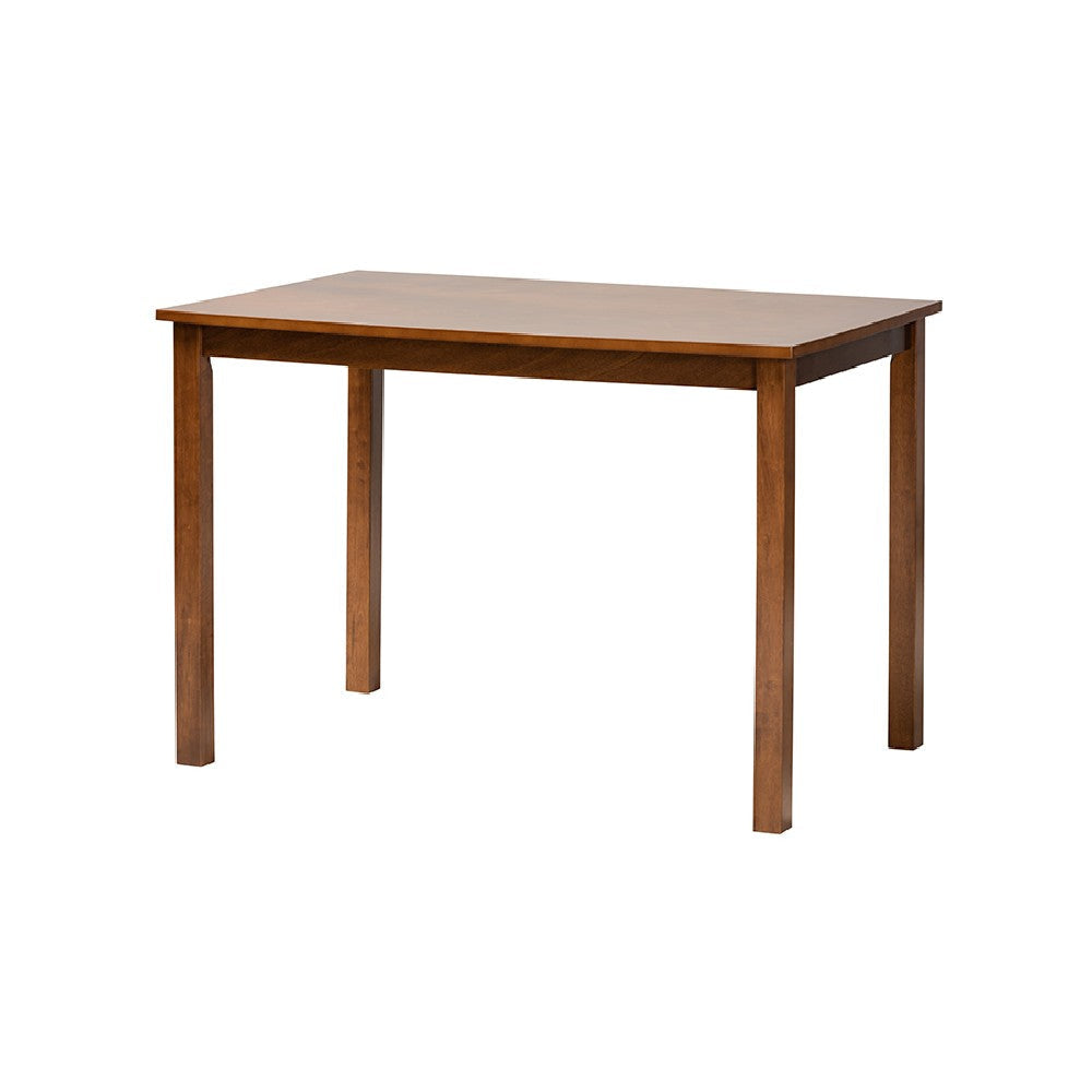 Baxton Studio Abigail Modern Grey Fabric and Walnut Brown Finished Wood 5-Piece Dining Set
