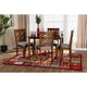 Baxton Studio Abigail Modern Grey Fabric and Walnut Brown Finished Wood 5-Piece Dining Set