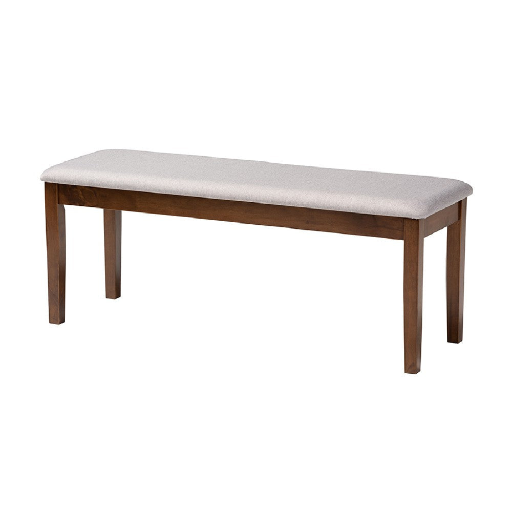 Baxton Studio Abigail Modern Grey Fabric and Walnut Brown Finished Wood 6-Piece Dining Set
