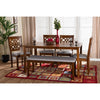 Baxton Studio Abigail Modern Grey Fabric and Walnut Brown Finished Wood 6-Piece Dining Set