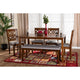 Baxton Studio Abigail Modern Grey Fabric and Walnut Brown Finished Wood 6-Piece Dining Set