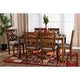 Baxton Studio Abigail Modern Grey Fabric and Walnut Brown Finished Wood 7-Piece Dining Set