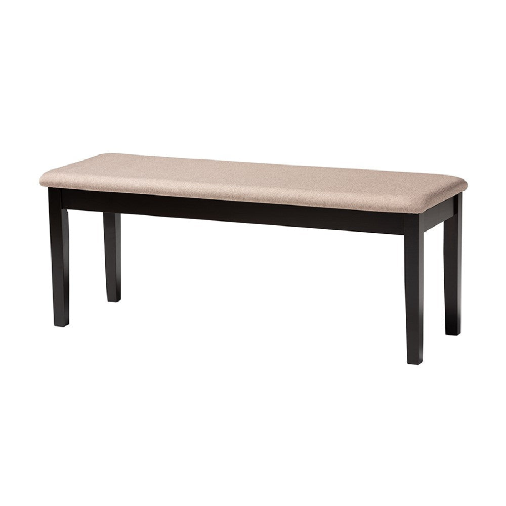 Baxton Studio Abigail Modern Beige Fabric and Dark Brown Finished Wood 6-Piece Dining Set
