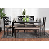 Baxton Studio Abigail Modern Beige Fabric and Dark Brown Finished Wood 6-Piece Dining Set